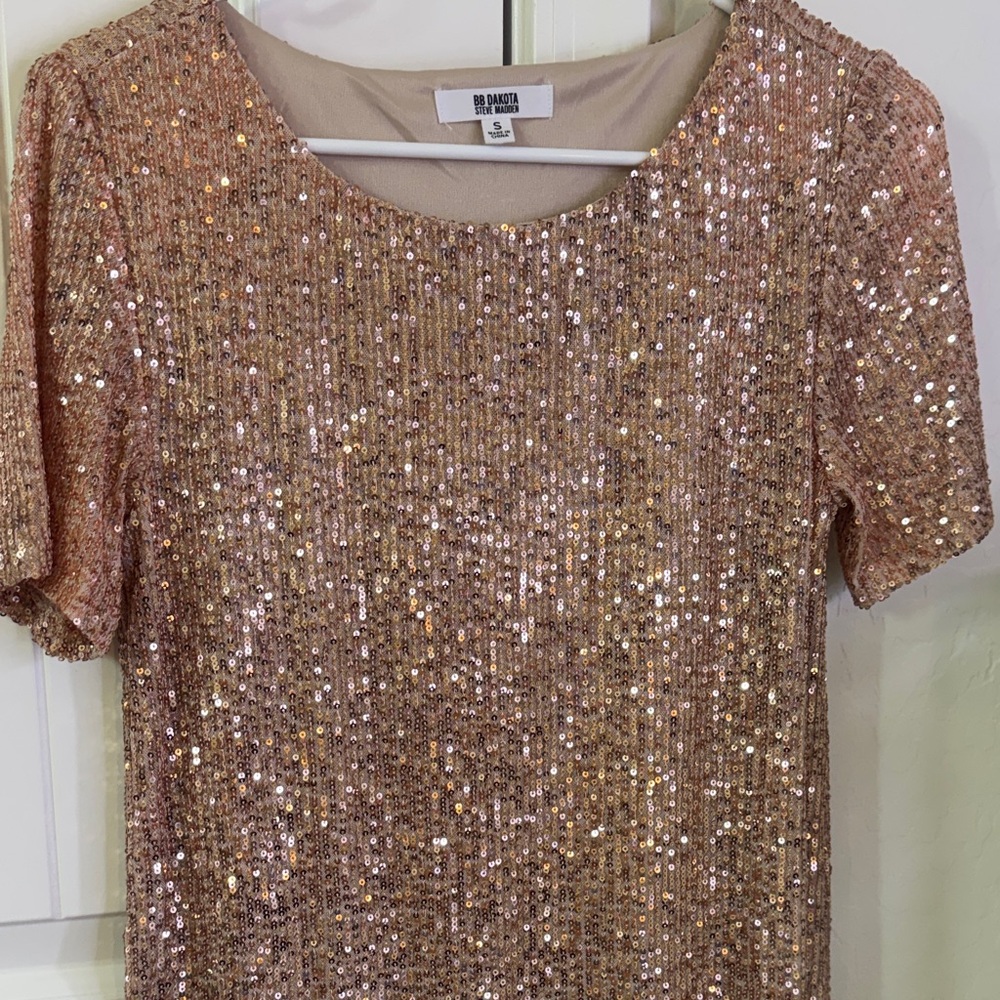 Women's Sequin Top - Rose Gold